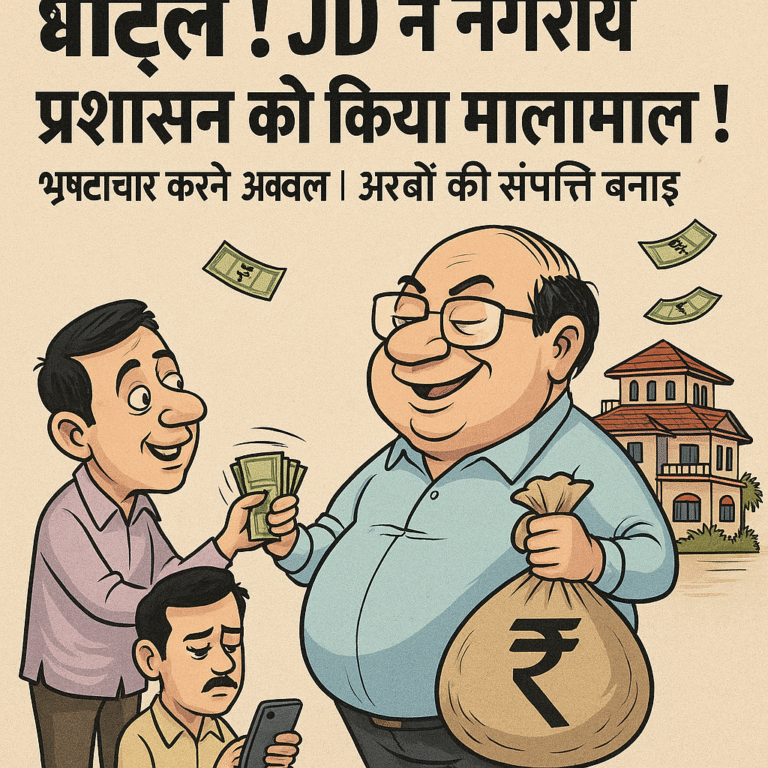 "JD नगरीय प्रशासन रिश्वत कांड – एक व्यंग्यात्मक चित्रण"